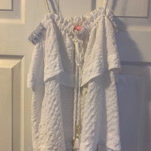 🌸 Cute Lilly Pulitzer Mays Top Resort White Seersucker Chiffon Tank | Size M